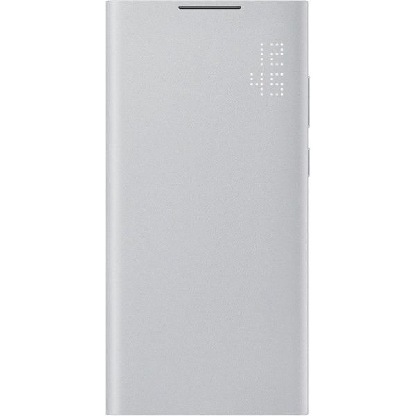 Чехол (флип-кейс) Samsung Smart LED View Cover [ef-ns908pjegru] для Galaxy S22 Ultra, светло-серый
