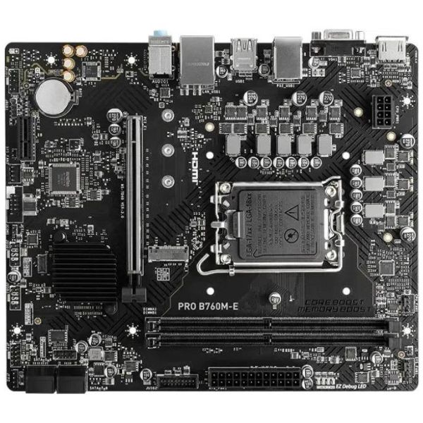 Материнская плата MSI PRO B760M-E LGA 1700,Intel B760,mATX,Ret