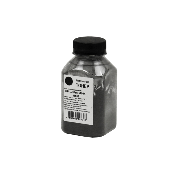 Тонер для картриджа NetProduct HP LJ Pro M104/M132, Bk, 70 г, банка
