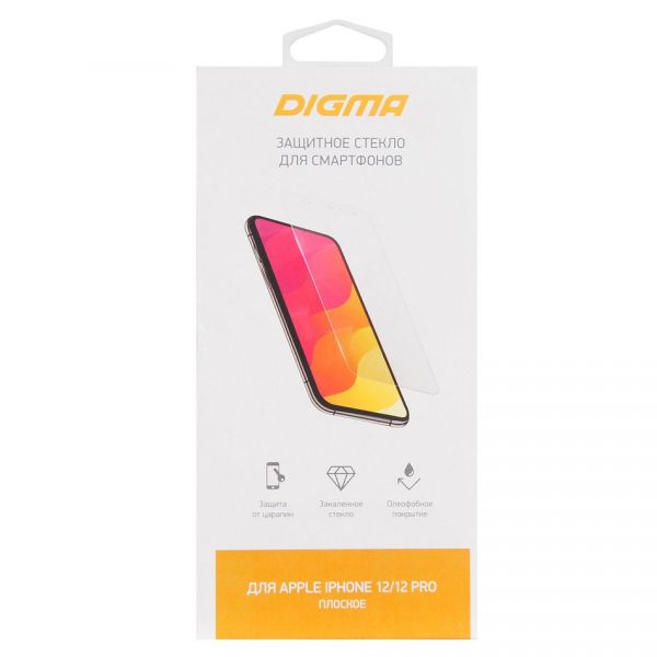 Защитное стекло для сотового телефона Digma для Apple iPhone 12, 12 Pro (DGG1AP12PA) Apple iPhone 12, 12 Pro